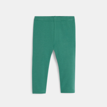 فستان انسيابي برسوم أزهار وطماق باللون الأخضر للفتيات الصغيرات